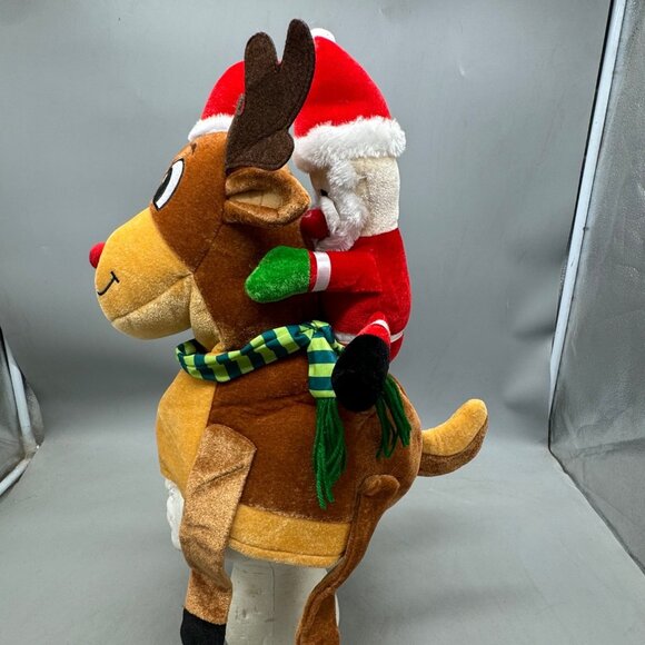 Toyland Santa & Reindeer Plush  Santa Riding Rudolph Costume Hat One Size READ - Picture 2 of 6